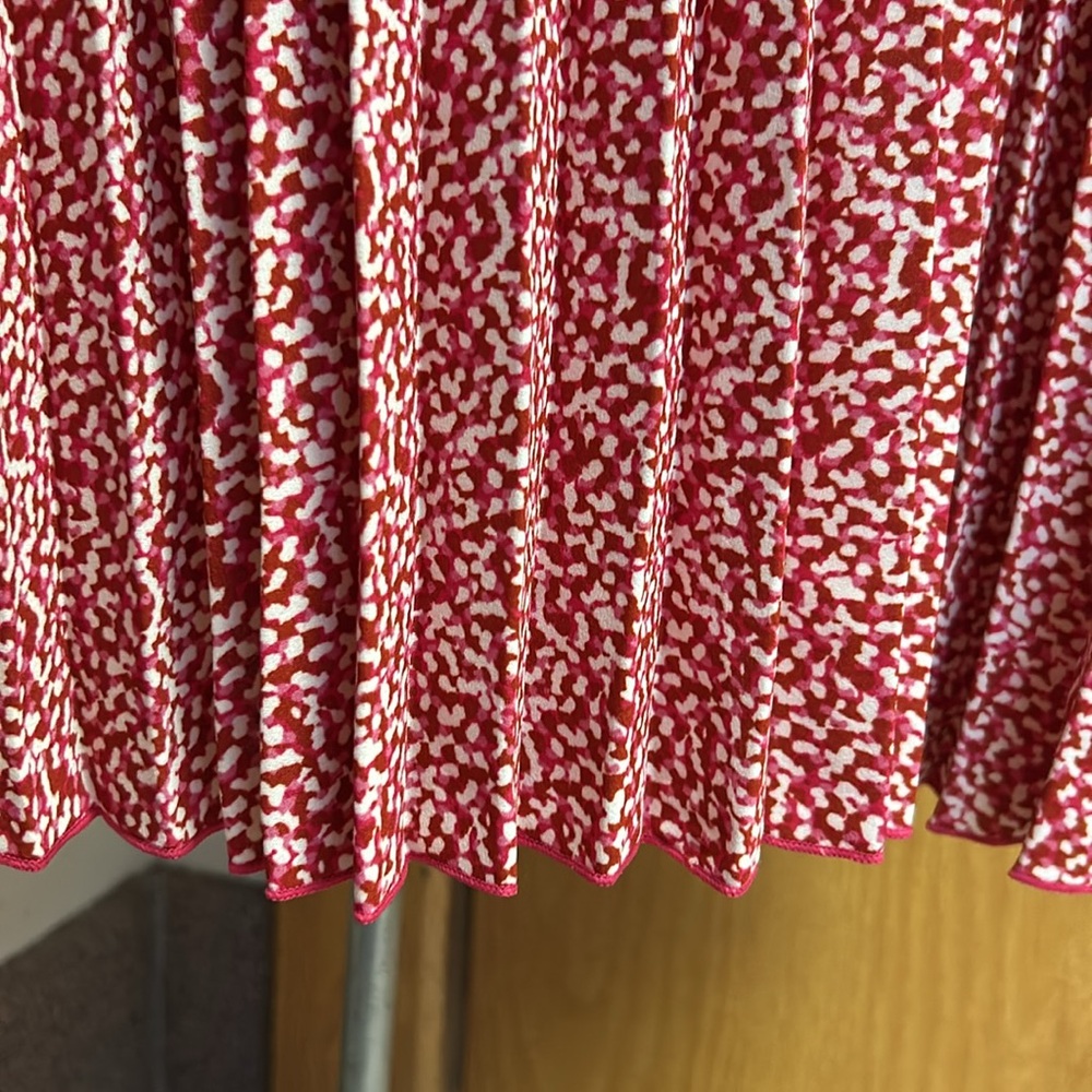 Vince‎ Camuto Pink/Ivory Pleated Floral Midi Skirt Lightweight Feminine Girly XL - Picture 8 of 15